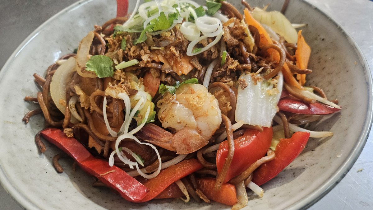 Nouilles sautées aux crevettes