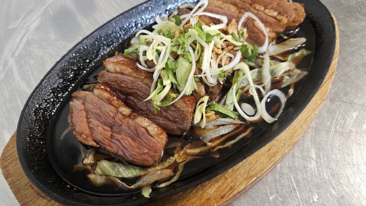 Magret de canard mariné au miel et sauce soja sucrée